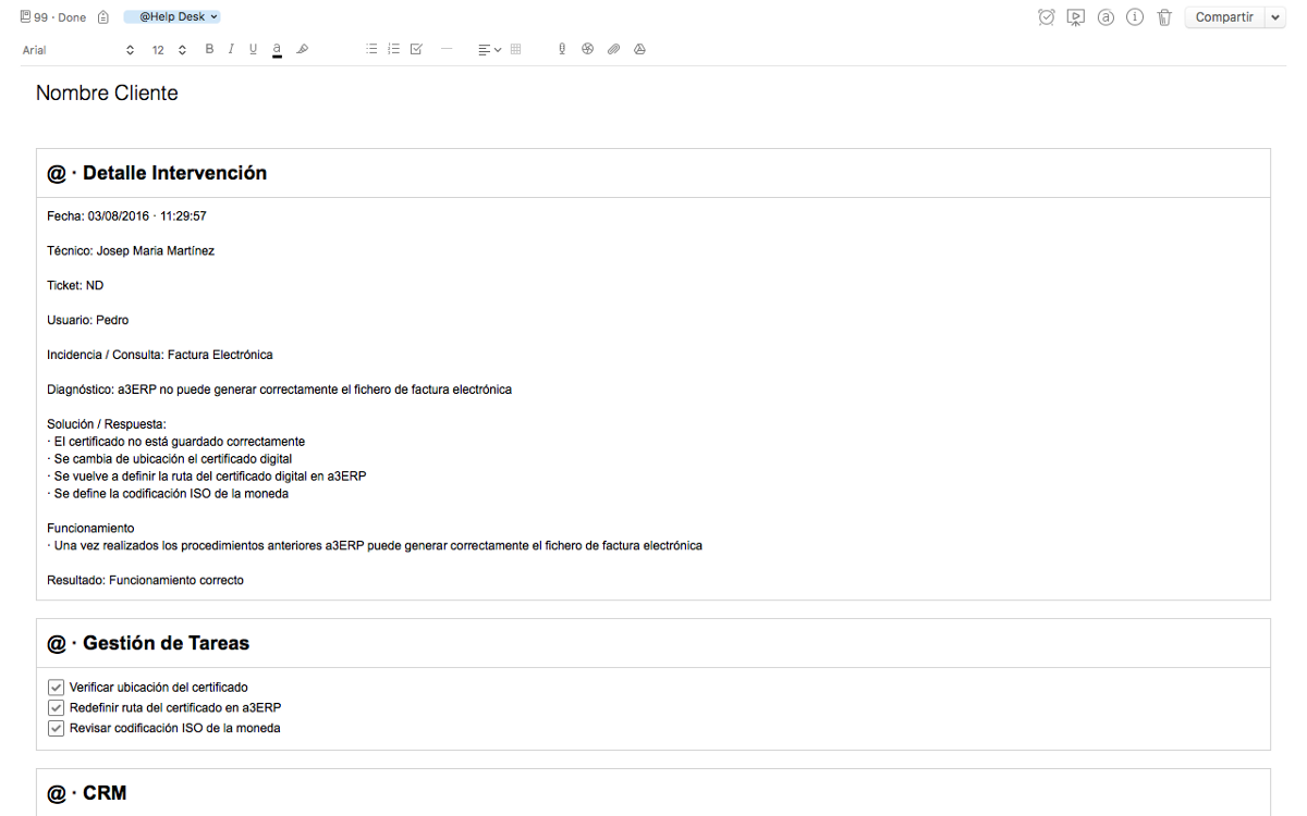 Evernote para gestión de Help Desk