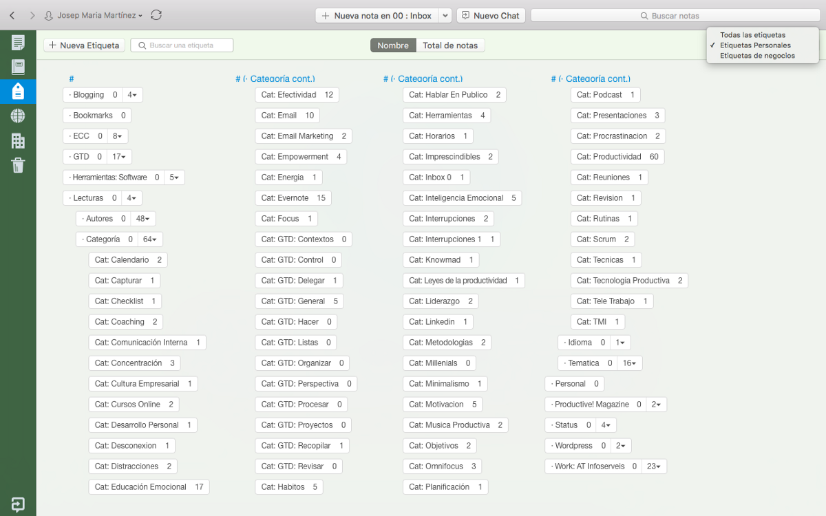 Evernote Business · Etiquetas