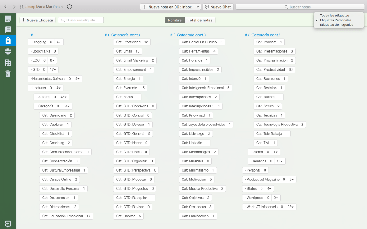 Evernote Business · Etiquetas