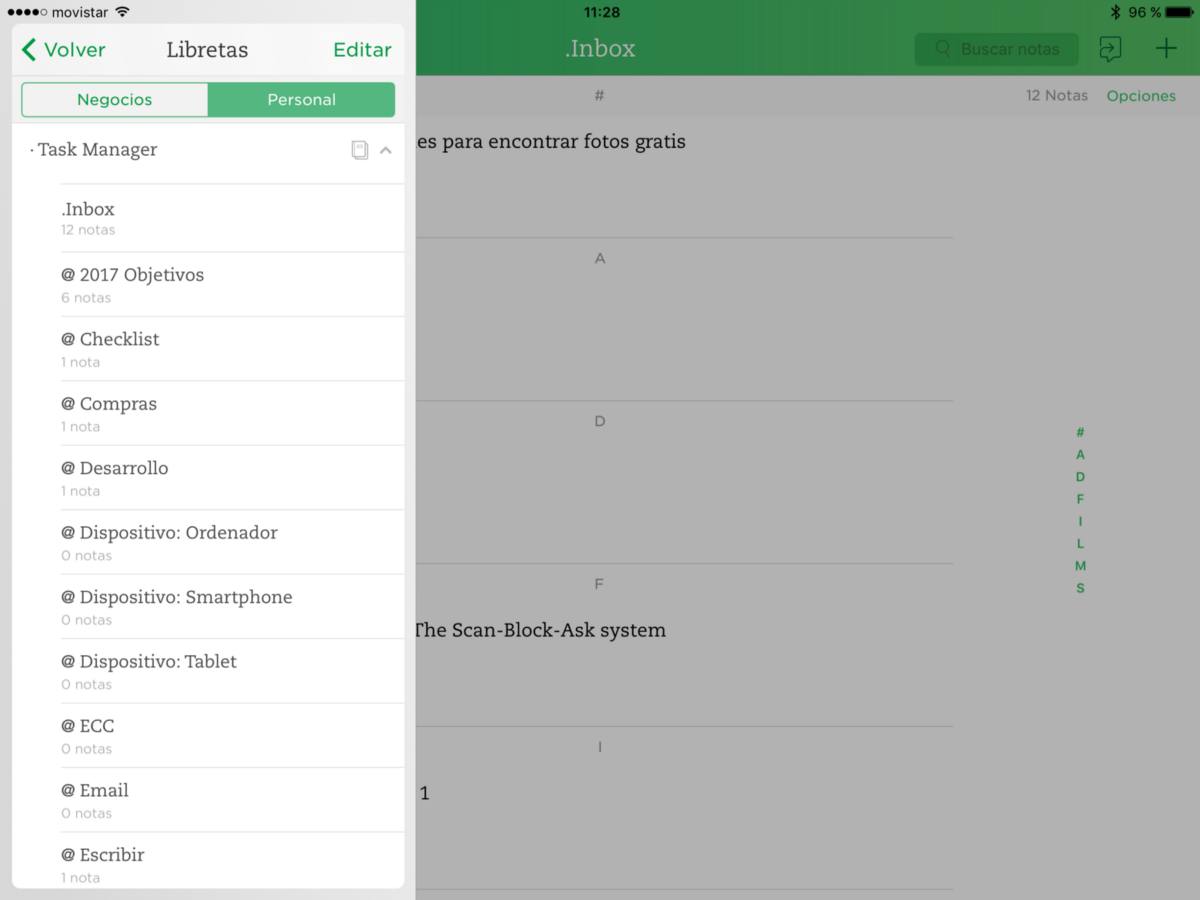 Evernote IOS · GTD